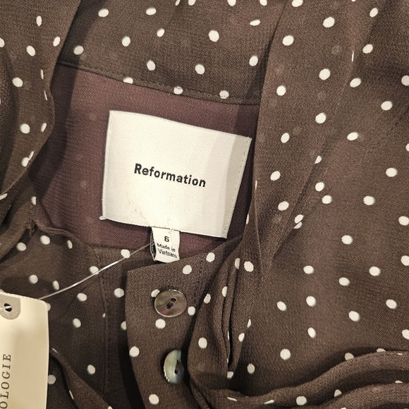 NWT Reformation Bloomsberry Dress Colette Dot 6 - Picture 6 of 6